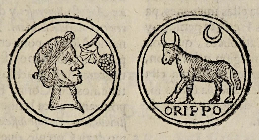 An illustration from Antiguedades, y principado de la ilustrissima ciudad de Sevilla : y chorographia de su convento iuridico, o antigua chancilleria, 1634, leaf 253