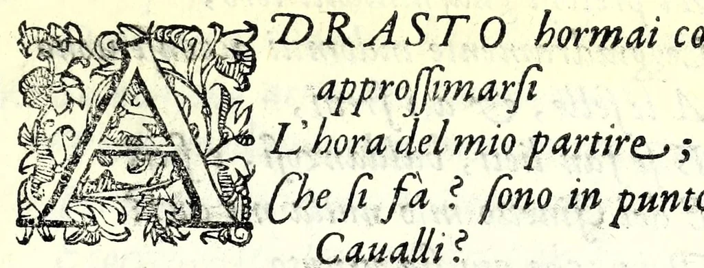 An illustration from Antiloco : tragicomedia, 1594, leaf 57
