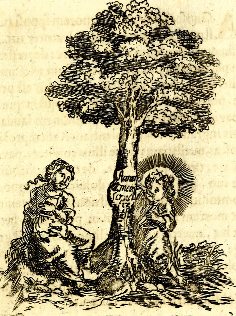 An illustration from Antipathia Amoris Divini et Humani duobus Libris comprehensa, per themata et sententias, insuper et Figuras aeneas, adjectis versibus Gallicis et Hispanicis, illustrata, antehac Antuerpiae Typis data, 1694, leaf 150