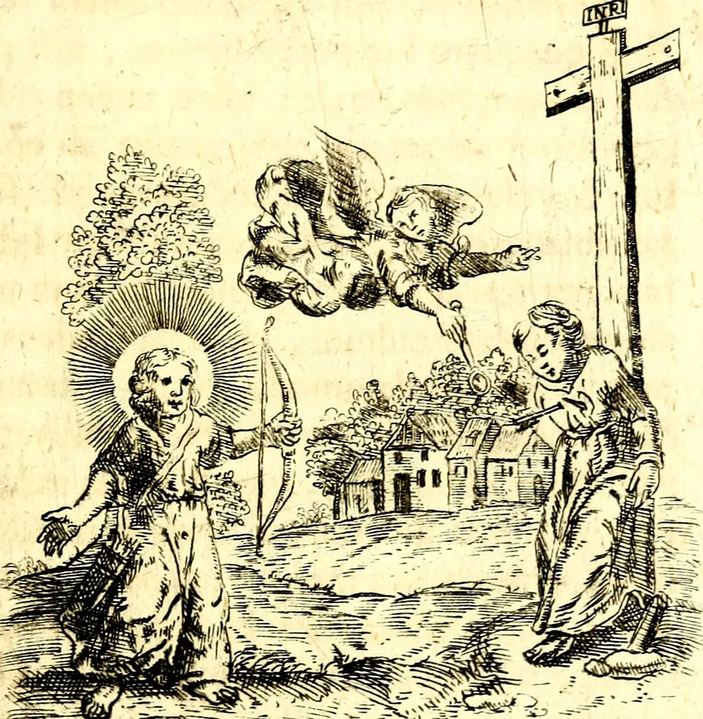 An illustration from Antipathia Amoris Divini et Humani duobus Libris comprehensa, per themata et sententias, insuper et Figuras aeneas, adjectis versibus Gallicis et Hispanicis, illustrata, antehac Antuerpiae Typis data, 1694, leaf 156