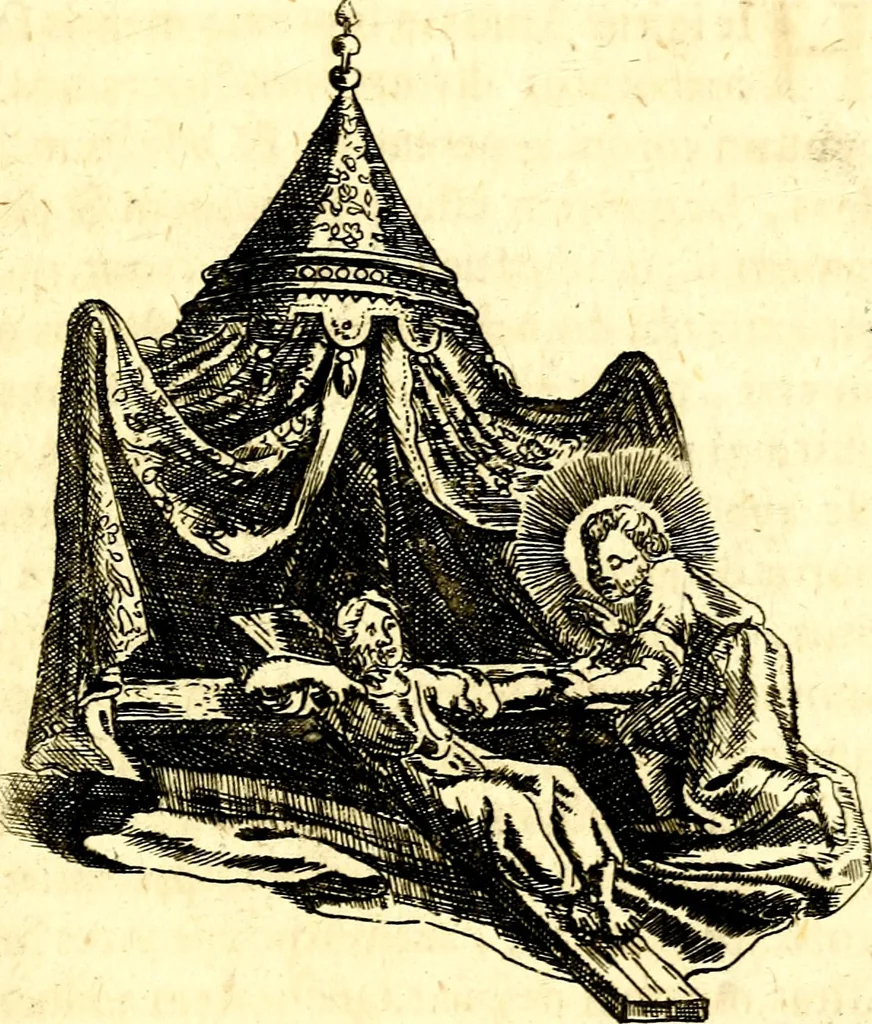 An illustration from Antipathia Amoris Divini et Humani duobus Libris comprehensa, per themata et sententias, insuper et Figuras aeneas, adjectis versibus Gallicis et Hispanicis, illustrata, antehac Antuerpiae Typis data, 1694, leaf 160