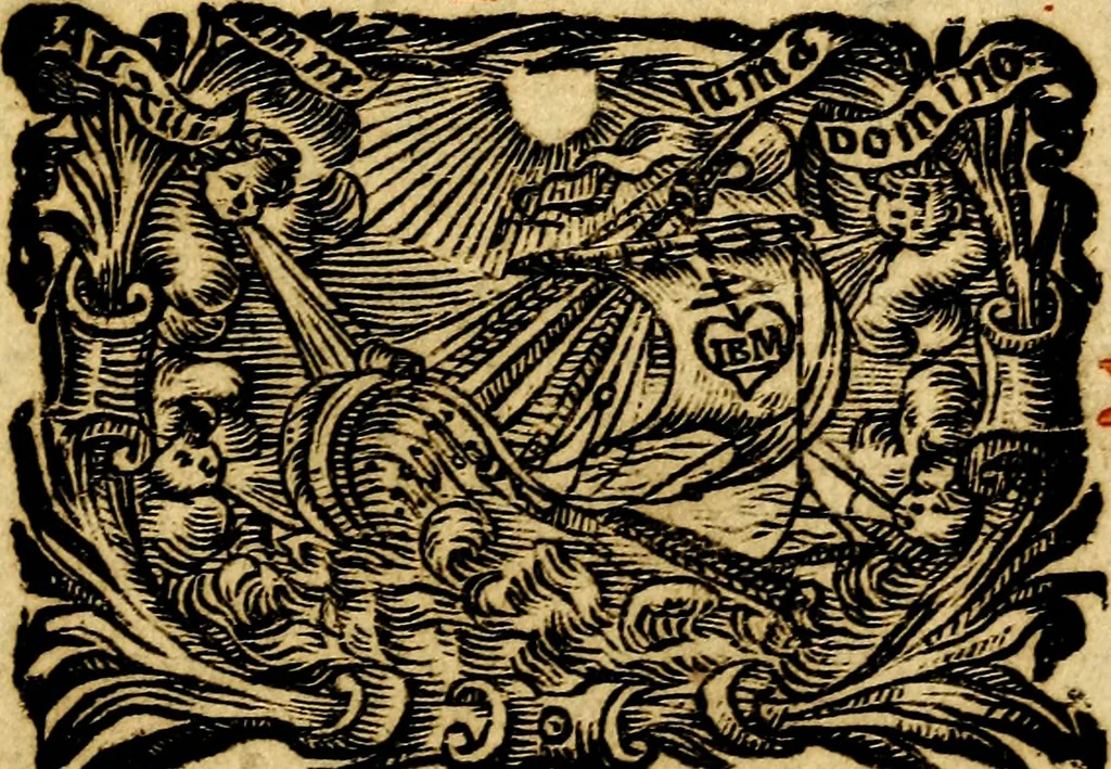 An illustration from Antipathia Amoris Divini et Humani duobus Libris comprehensa, per themata et sententias, insuper et Figuras aeneas, adjectis versibus Gallicis et Hispanicis, illustrata, antehac Antuerpiae Typis data, 1694, leaf 6