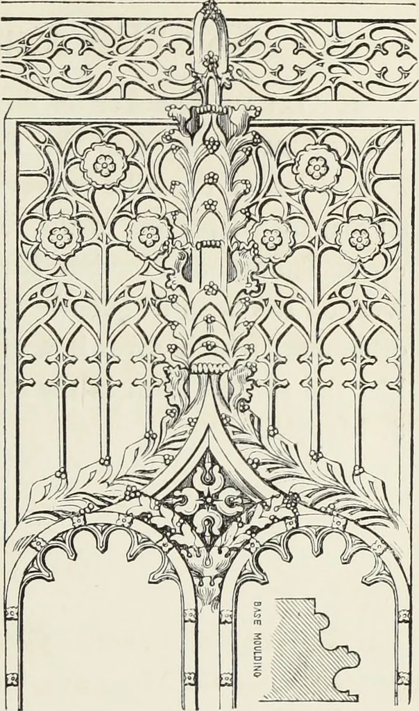 An illustration from Antiquarian gleanings in the north of England : being examples of antique furniture, plate, church decorations, objects of historical interest, etc., 1850, leaf 22