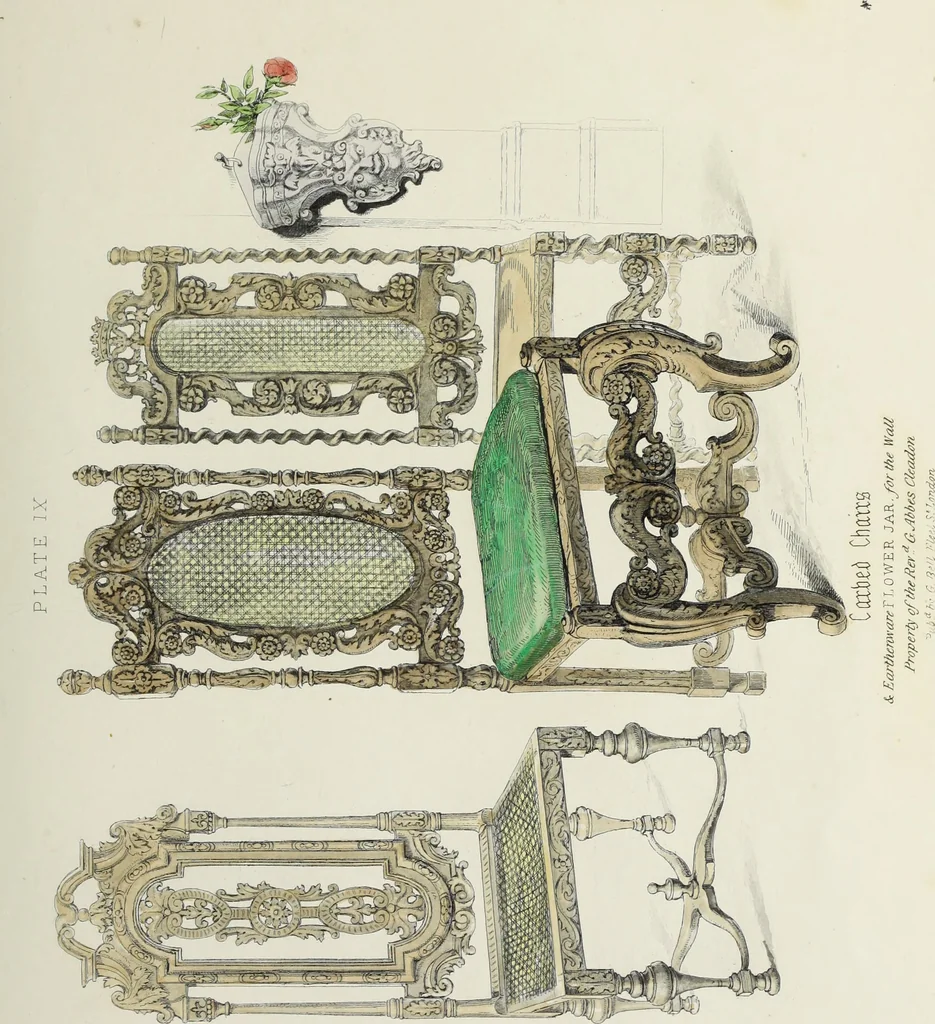 An illustration from Antiquarian gleanings in the north of England : being examples of antique furniture, plate, church decorations, objects of historical interest, etc., 1850, leaf 40