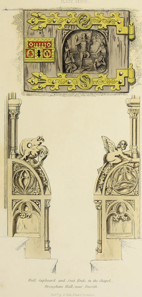 An illustration from Antiquarian gleanings in the north of England : being examples of antique furniture, plate, church decorations, objects of historical interest, etc., 1850, leaf 96