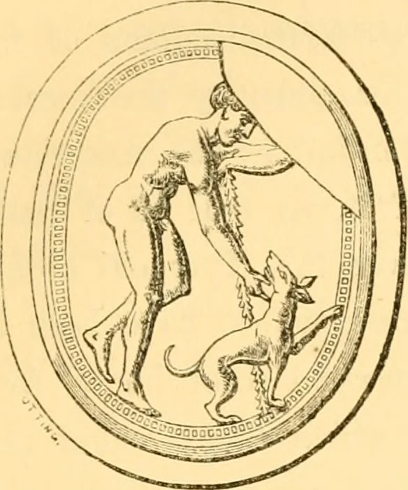 An illustration from Antique gems and rings, 1872, leaf 130