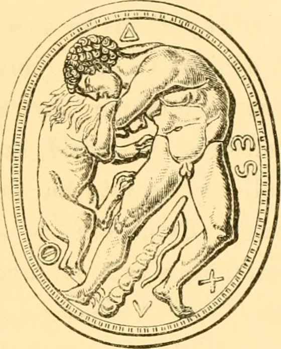 An illustration from Antique gems and rings, 1872, leaf 130