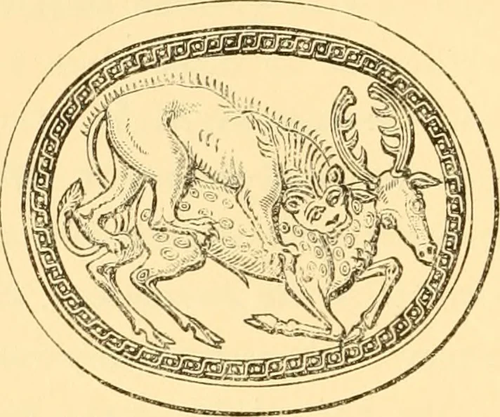 An illustration from Antique gems and rings, 1872, leaf 147