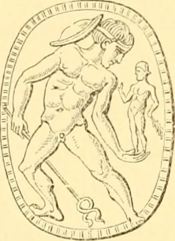 An illustration from Antique gems and rings, 1872, leaf 167