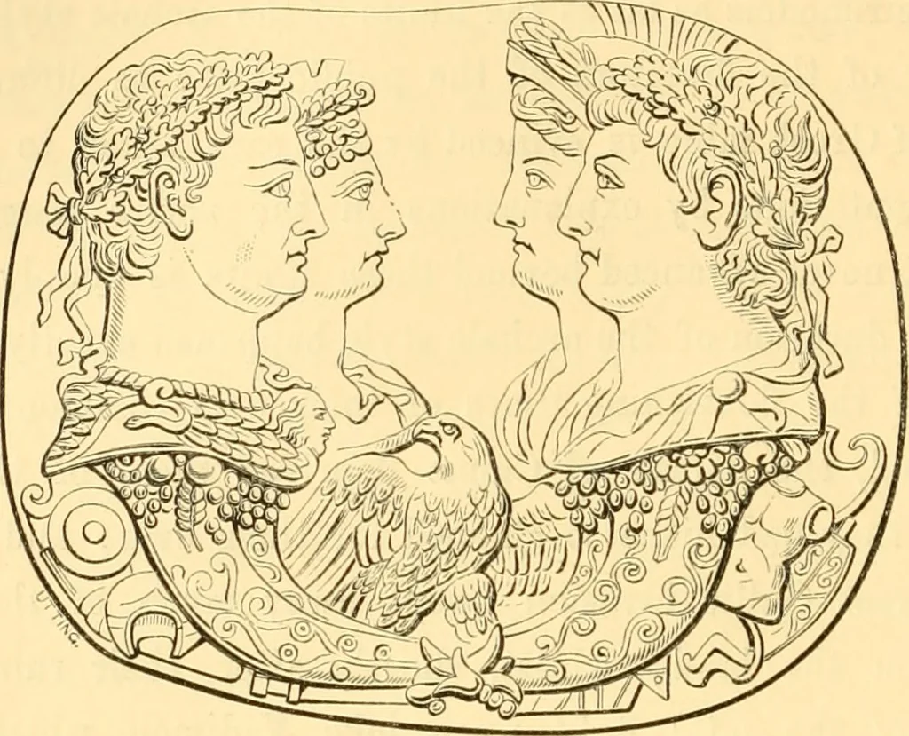 An illustration from Antique gems and rings, 1872, leaf 205
