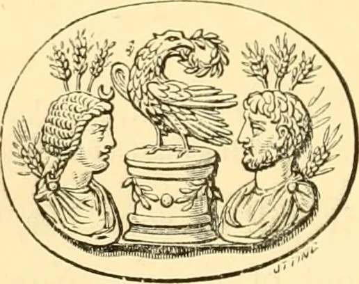 An illustration from Antique gems and rings, 1872, leaf 221