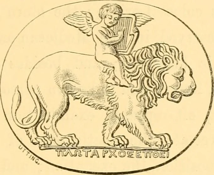 An illustration from Antique gems and rings, 1872, leaf 24