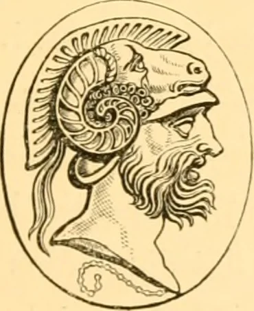 An illustration from Antique gems and rings, 1872, leaf 244