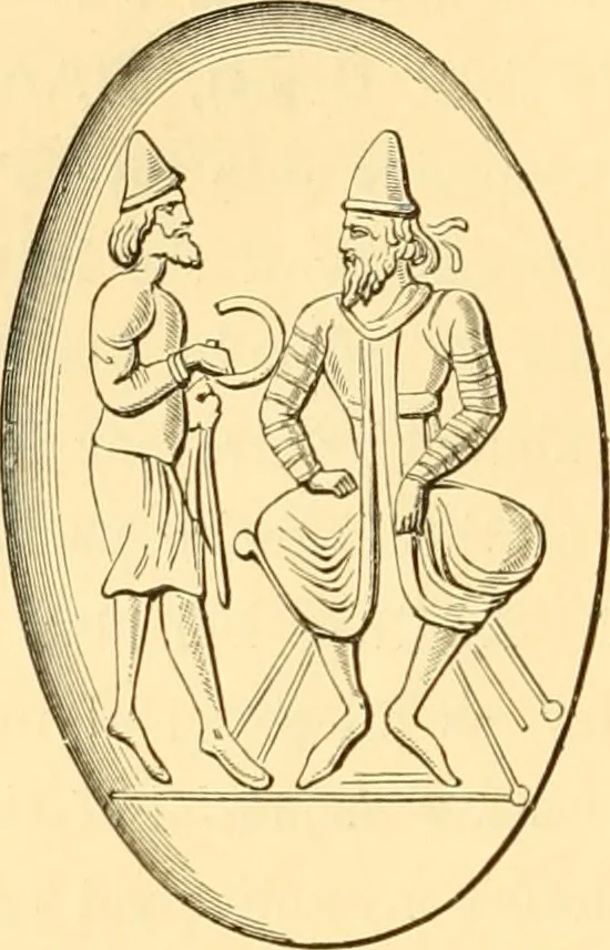 An illustration from Antique gems and rings, 1872, leaf 337