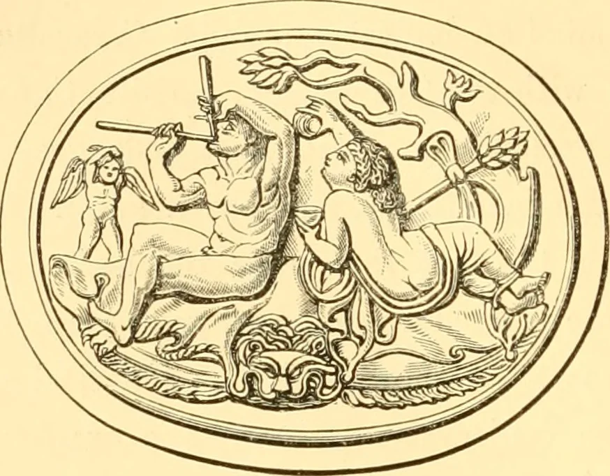 An illustration from Antique gems and rings, 1872, leaf 345