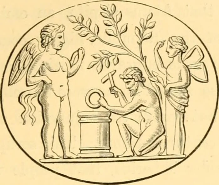 An illustration from Antique gems and rings, 1872, leaf 352