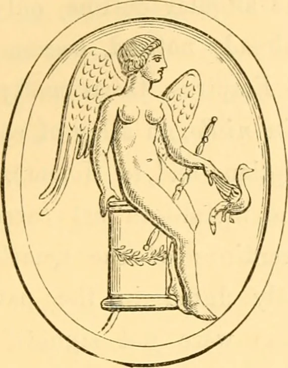An illustration from Antique gems and rings, 1872, leaf 384