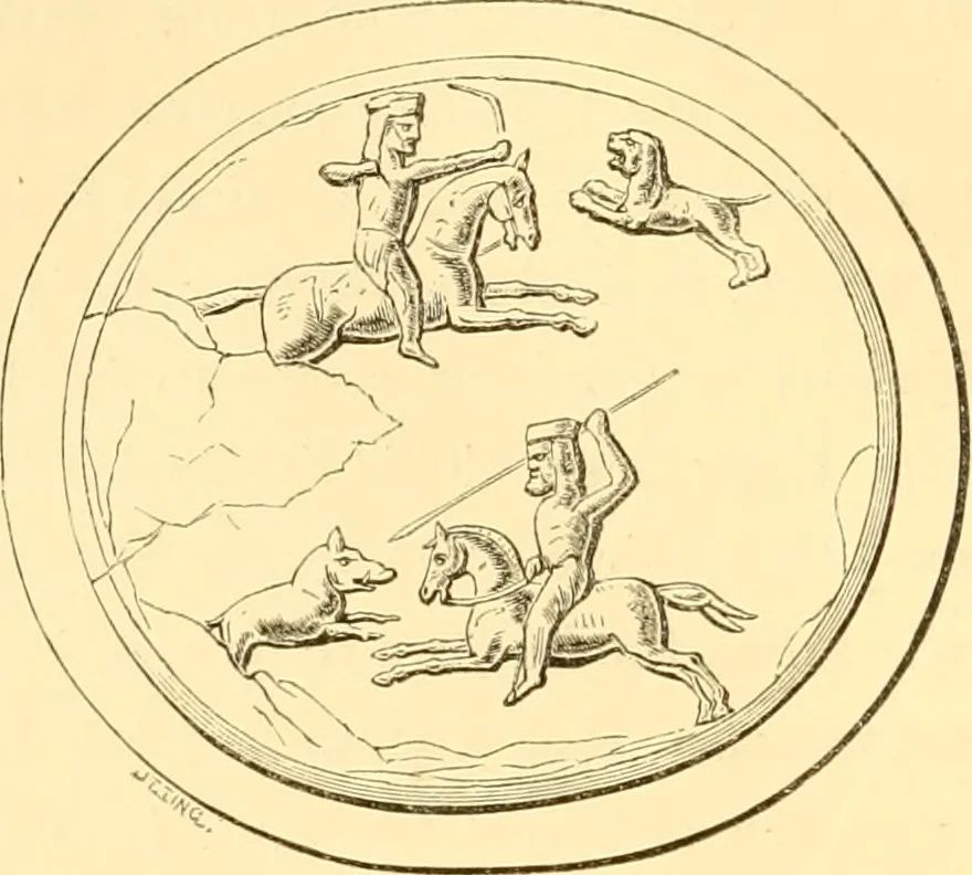 An illustration from Antique gems and rings, 1872, leaf 395