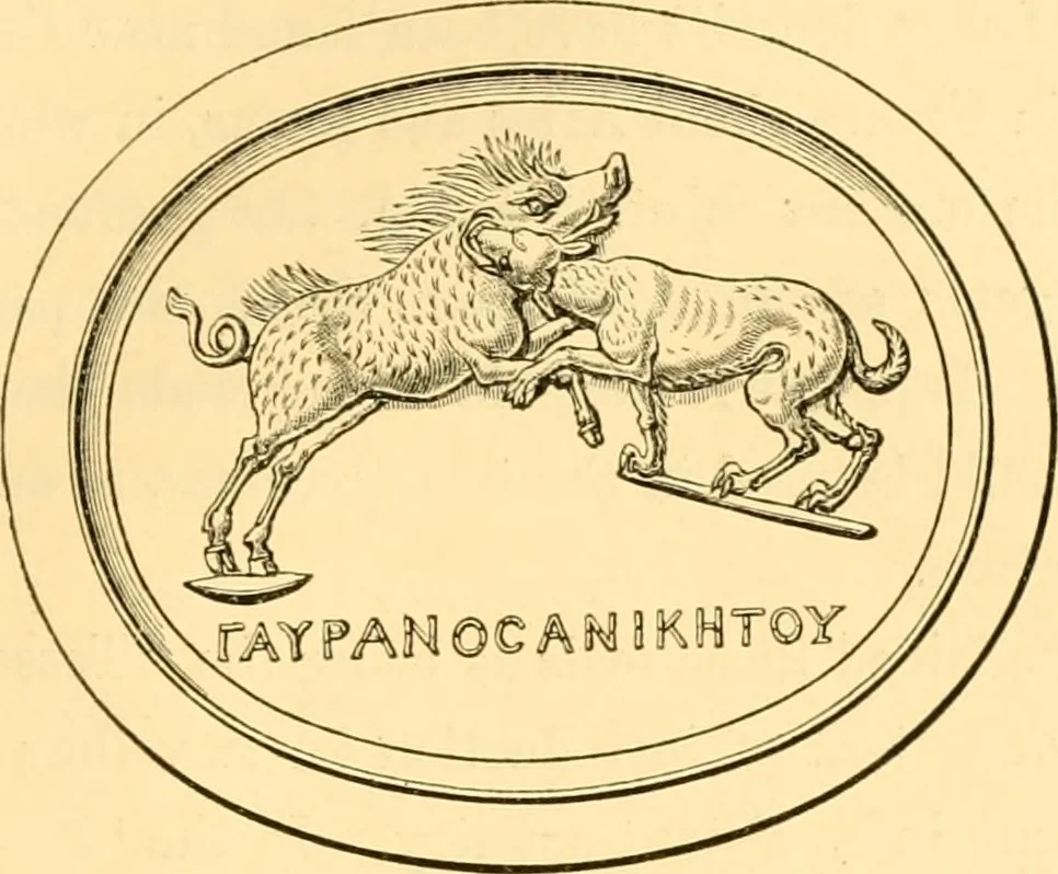 An illustration from Antique gems and rings, 1872, leaf 476