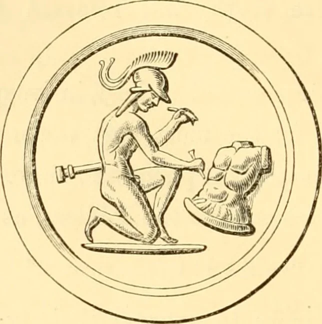 An illustration from Antique gems and rings, 1872, leaf 479