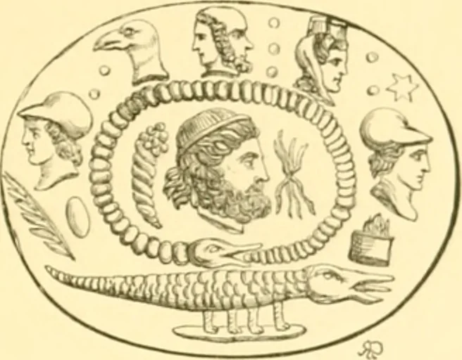 An illustration from Antique gems and rings, 1872, leaf 114