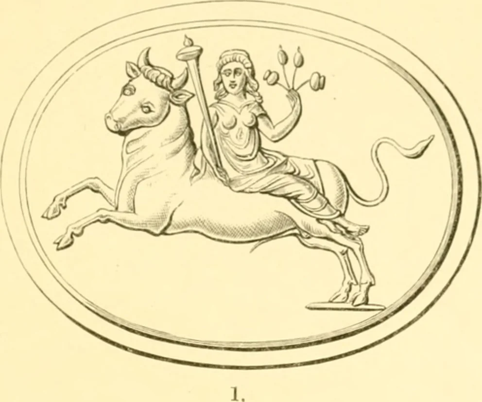 An illustration from Antique gems and rings, 1872, leaf 116