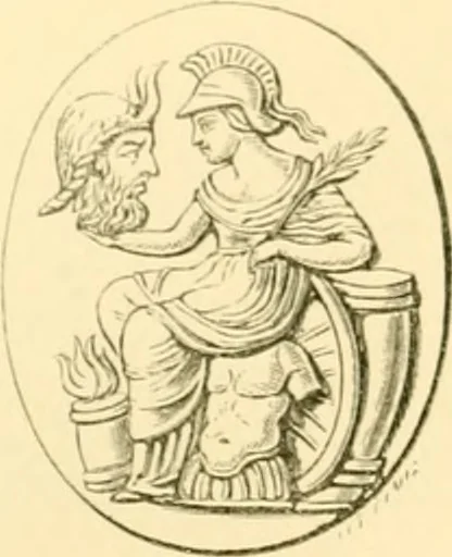 An illustration from Antique gems and rings, 1872, leaf 126
