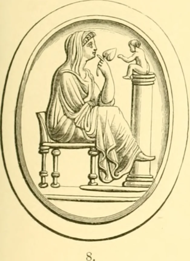 An illustration from Antique gems and rings, 1872, leaf 128