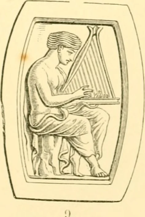 An illustration from Antique gems and rings, 1872, leaf 128