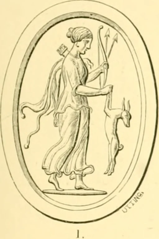 An illustration from Antique gems and rings, 1872, leaf 130