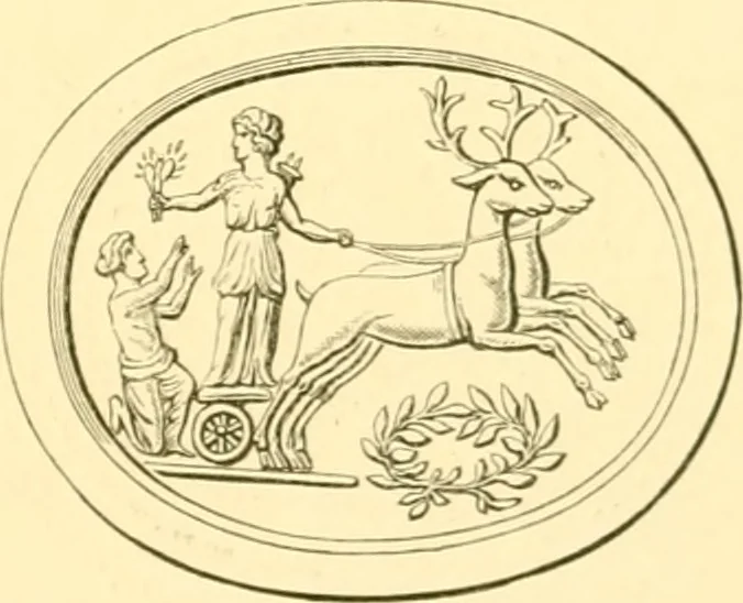 An illustration from Antique gems and rings, 1872, leaf 130