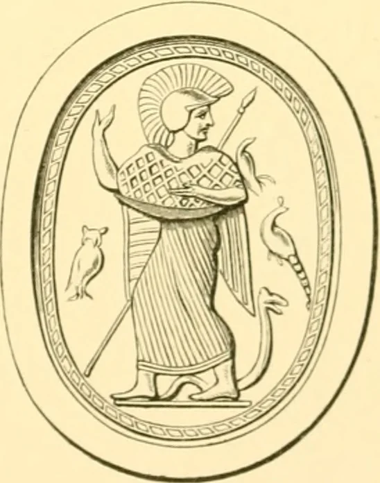 An illustration from Antique gems and rings, 1872, leaf 132