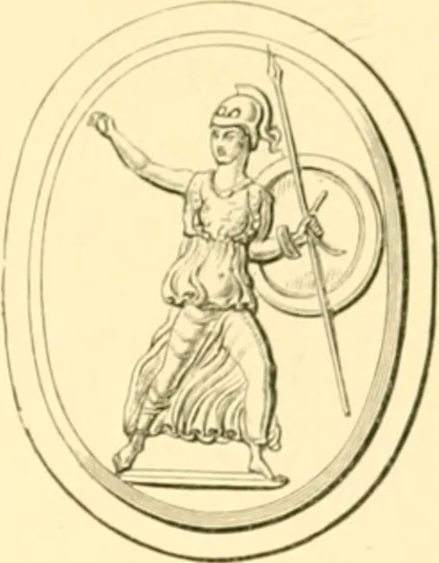 An illustration from Antique gems and rings, 1872, leaf 134