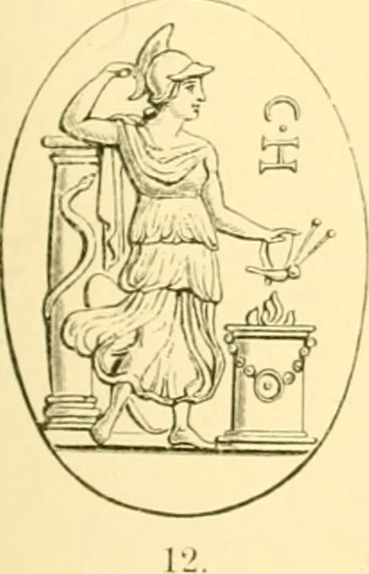 An illustration from Antique gems and rings, 1872, leaf 134