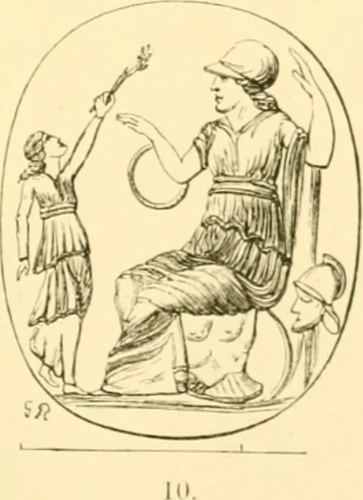 An illustration from Antique gems and rings, 1872, leaf 134