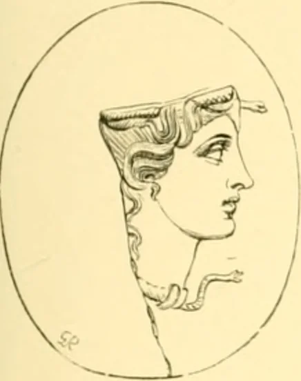 An illustration from Antique gems and rings, 1872, leaf 136