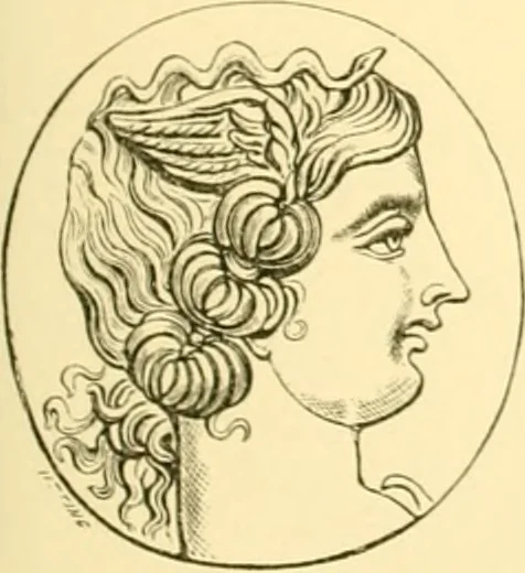 An illustration from Antique gems and rings, 1872, leaf 136