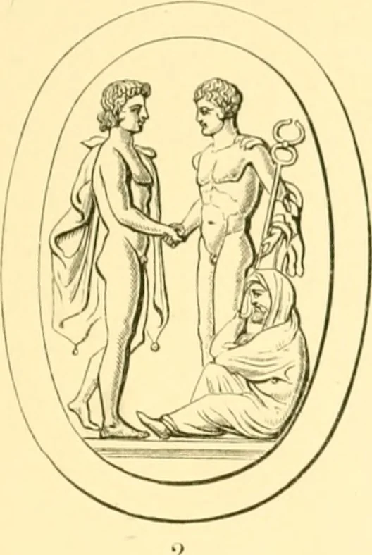 An illustration from Antique gems and rings, 1872, leaf 140