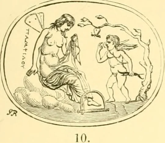 An illustration from Antique gems and rings, 1872, leaf 150