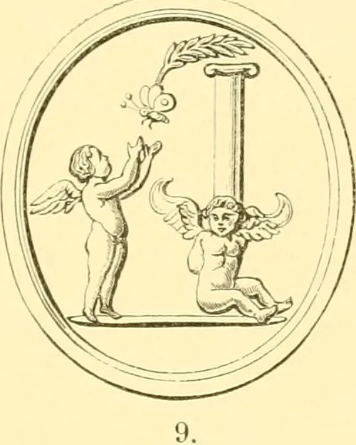 An illustration from Antique gems and rings, 1872, leaf 150