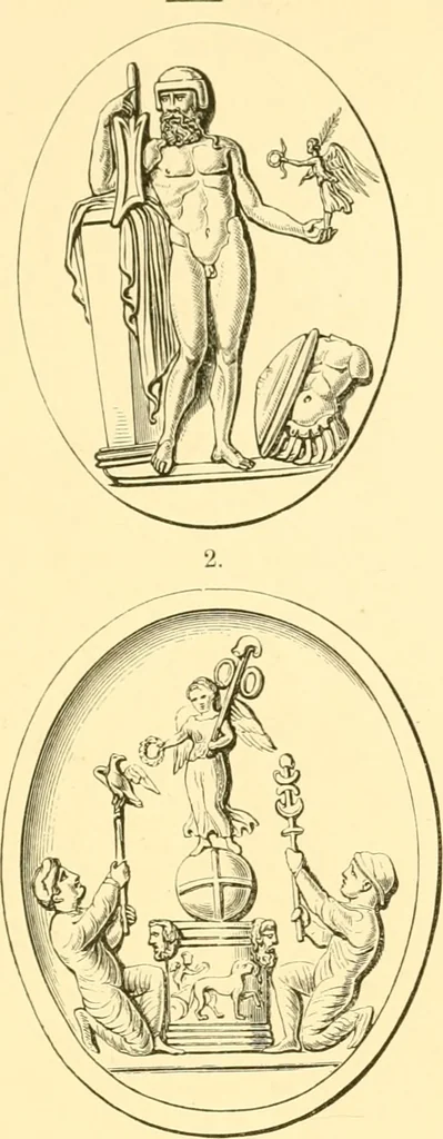 An illustration from Antique gems and rings, 1872, leaf 152