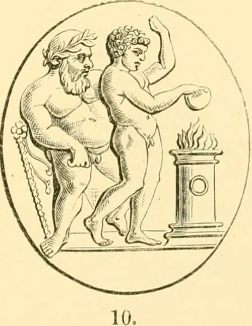 An illustration from Antique gems and rings, 1872, leaf 156