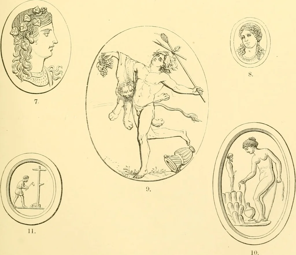 An illustration from Antique gems and rings, 1872, leaf 160