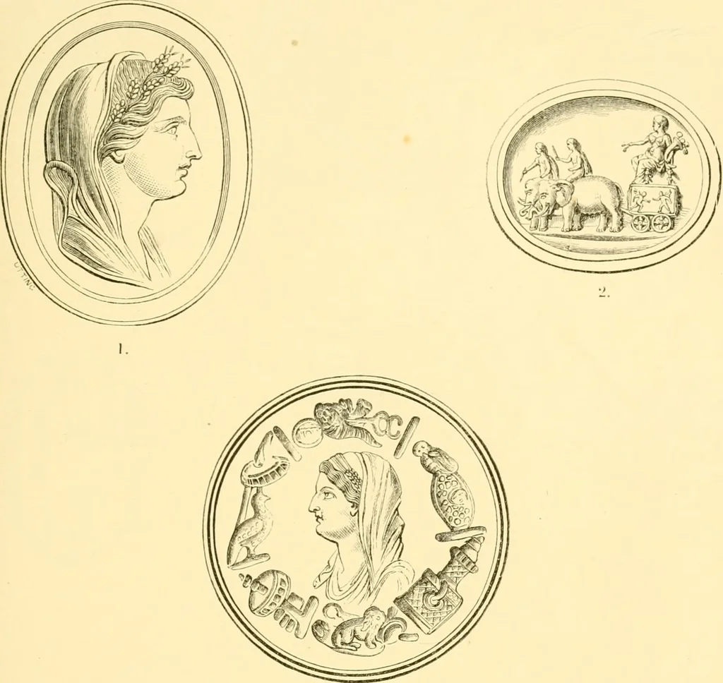 An illustration from Antique gems and rings, 1872, leaf 166