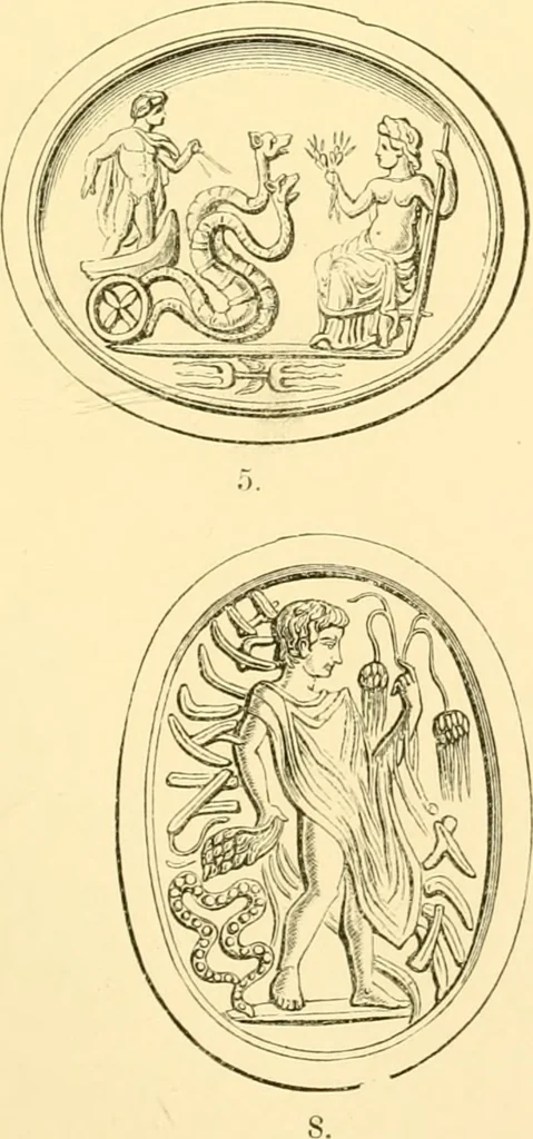 An illustration from Antique gems and rings, 1872, leaf 166