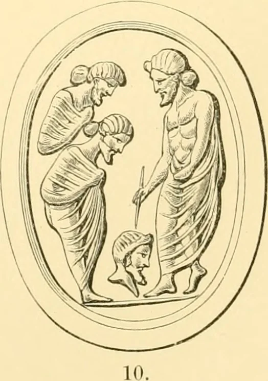 An illustration from Antique gems and rings, 1872, leaf 174