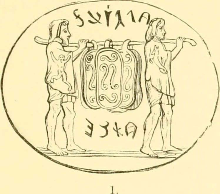 An illustration from Antique gems and rings, 1872, leaf 176