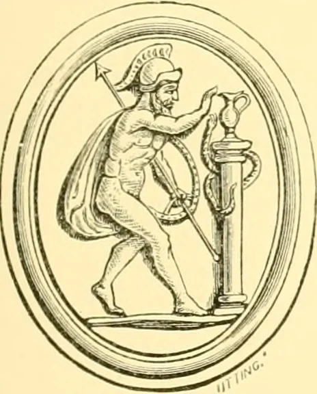 An illustration from Antique gems and rings, 1872, leaf 176