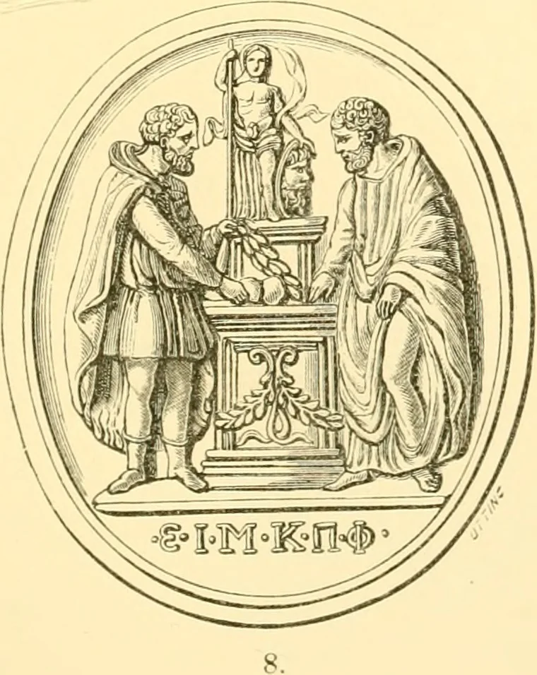 An illustration from Antique gems and rings, 1872, leaf 176