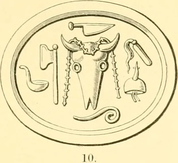 An illustration from Antique gems and rings, 1872, leaf 178